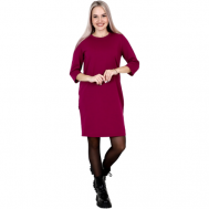 Платье , повседневное, свободный силуэт, мини, размер 58, бордовый Elena Tex