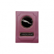 Обложка для автодокументов  1-6-900, розовый Jaguar