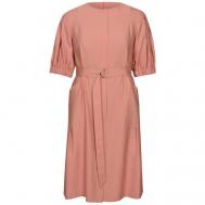 Платье-рубашка , повседневное, трапециевидный силуэт, макси, карманы, размер 54, розовый MILA
