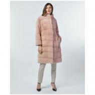 Пальто , норка, оверсайз, карманы, размер 34, розовый Manakas Frankfurt
