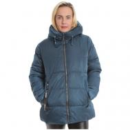 куртка   зимняя, средней длины, силуэт свободный, для беременных, ветрозащитная, размер 52, синий MODTEX