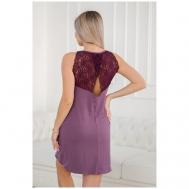 Сорочка  укороченная, трикотажная, размер 46, фиолетовый Амадэль