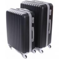 Комплект чемоданов  27028, 2 шт., ABS-пластик, размер M/L, черный Feybaul