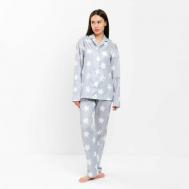 Пижама , размер 48, бежевый, серый KAFTAN