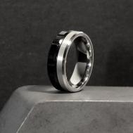 Кольцо , размер 19, серебряный, черный Carraji