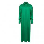 Платье-рубашка , вискоза, повседневное, прямой силуэт, размер S, зеленый EQ.ONA