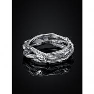Кольцо наборное  Плетеное дизайнерское необычное, серебро, 925 проба, родирование, размер 18, серебряный go_LD