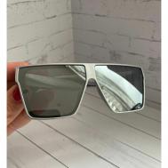 Солнцезащитные очки , квадратные, с защитой от УФ, зеркальные, серый Gi Mai
