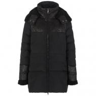куртка  , демисезон/зима, средней длины, силуэт прямой, карманы, размер 46, черный Ea7