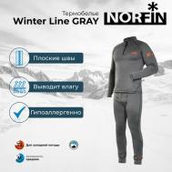 Комплект термобелья  Winter Line, флис, полиэстер, быстросохнущее, влагоотводящий материал, размер M, черный, серый Norfin