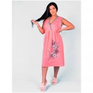 Сорочка  средней длины, без рукава, трикотажная, размер 46, розовый Трикотажные сезоны