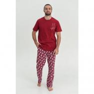 Пижама , карманы, размер 52, бордовый Оптима Трикотаж