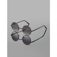Солнцезащитные очки , круглые, оправа: металл, ударопрочные, спортивные, поляризационные, зеркальные, с защитой от УФ, серебряный Moon Flower