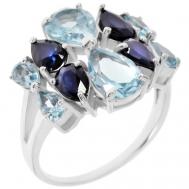 Кольцо Balex, серебро, 925 проба, родирование, топаз, сапфир, размер 17.5, голубой Balex Jewellery