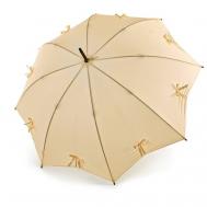 Зонт-трость , механика, купол 100 см., 8 спиц, деревянная ручка, для женщин, бежевый FULTON