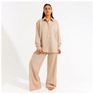 Пижама , брюки, длинный рукав, размер 52, бежевый ProMarket