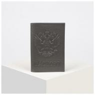 Обложка для паспорта , натуральная кожа, серый, мультиколор