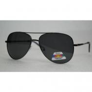 Солнцезащитные очки , авиаторы, спортивные, ударопрочные, поляризационные, с защитой от УФ, для мужчин, черный Нет бренда