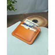Кредитница  CHP05, натуральная кожа, 5 карманов для карт, 10 визиток, оранжевый Saffa