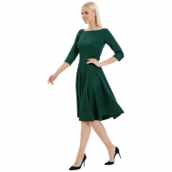 Платье годе , креп, повседневное, классическое, полуприлегающее, до колена, размер 50, зеленый Onatej