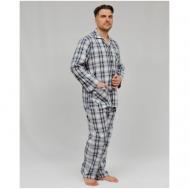 Пижама , футболка, рубашка, брюки, застежка пуговицы, размер 46, мультиколор Nuage.moscow