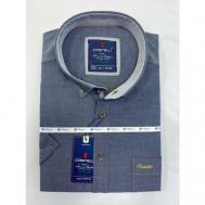 Рубашка , деловой стиль, прямой силуэт, короткий рукав, размер 5XL(66), серый CASTELLI