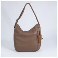 Сумка  торба , текстиль, искусственная кожа, коричневый, серый NewStore