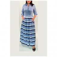 Платье , размер 40, синий, белый SARA ROKA