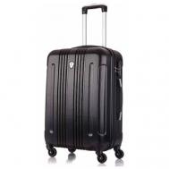 Умный чемодан  4163, пластик, ABS-пластик, водонепроницаемый, 100 л, размер L, черный L'Case