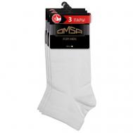 Мужские носки , 3 пары, укороченные, размер 45-47, белый OMSA