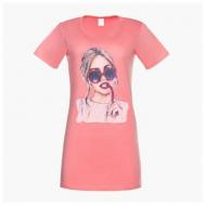 Сорочка , размер 56, розовый, мультиколор Tusi