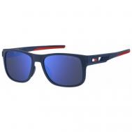 Солнцезащитные очки , прямоугольные, оправа: пластик, для мужчин, синий Tommy Hilfiger