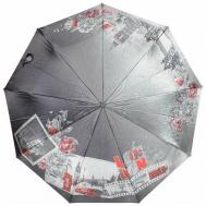Зонт , автомат, 3 сложения, купол 100 см., 9 спиц, система «антиветер», в подарочной упаковке, для женщин, серый frei Regen