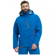 Куртка  Quantum, средней длины, силуэт прямой, внутренние карманы, регулируемые манжеты, вентиляция, герметичные швы, регулируемый край, карманы, несъемный капюшон, ветрозащитная, размер 48, синий, голубой BASK