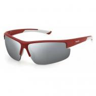 Солнцезащитные очки , невидимка, спортивные, поляризационные, для мужчин, красный Polaroid