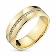 Кольцо обручальное желтое золото, 585 проба, бриллиант, желтый Core Design Jewellery