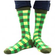 Мужские носки , 1 пара, высокие, размер 41-46, желтый, зеленый Tezido