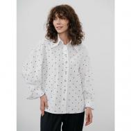 Рубашка  , классический стиль, оверсайз, длинный рукав, без карманов, размер L (50-52), белый Модный дом Виктории Тишиной
