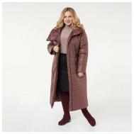 Куртка  , демисезон/зима, удлиненная, силуэт прямой, утепленная, карманы, размер 60, розовый Pit. Gakoff