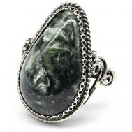 Кольцо , бижутерный сплав, серафинит, размер 18.5, зеленый Радуга Камня