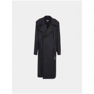 Пальто , демисезон/зима, силуэт прямой, карманы, размер 50, черный MSGM