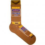 Мужские носки , 1 пара, высокие, на Новый год, вязаные, на 23 февраля, фантазийные, размер 40-45, коричневый BOOOMERANGS
