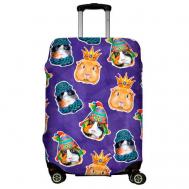 Чехол для чемодана , размер M, синий, фиолетовый LeJoy