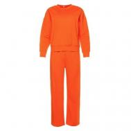 Костюм , свитшот и брюки, повседневный стиль, размер 46-48, оранжевый RusExpress