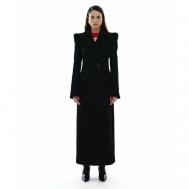 Пальто  , демисезон/зима, шерсть, силуэт прилегающий, удлиненное, размер XS, черный Sorelle