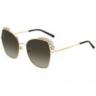 Солнцезащитные очки , бабочка, оправа: металл, для женщин, золотой Carolina Herrera