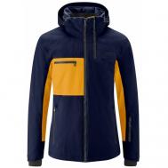 Куртка , средней длины, силуэт прямой, регулируемые манжеты, регулируемый край, вентиляция, карманы, съемный капюшон, регулируемый капюшон, ветрозащитная, водонепроницаемая, утепленная, размер 46, синий, желтый Maier Sports
