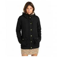 куртка   зимняя, средней длины, капюшон, карманы, подкладка, водонепроницаемая, размер L, черный Billabong