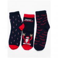 Мужские носки , 1 пара, классические, на 23 февраля, на Новый год, фантазийные, размер 40-47, красный Berchelli