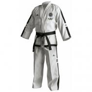 Кимоно  для тхэквондо  без пояса, сертификат WTF, размер 160, белый Adidas